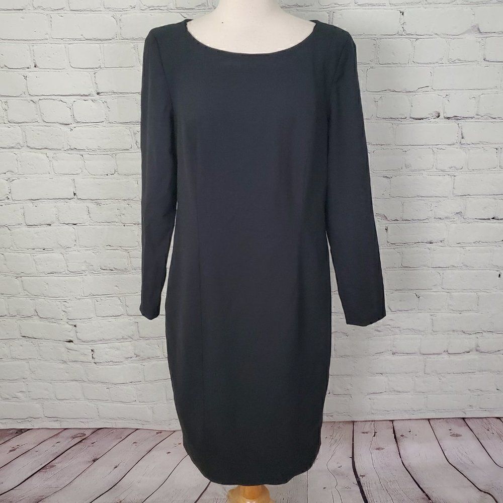ESCADA Wool Sheath Dress Long Sleeve 42 L